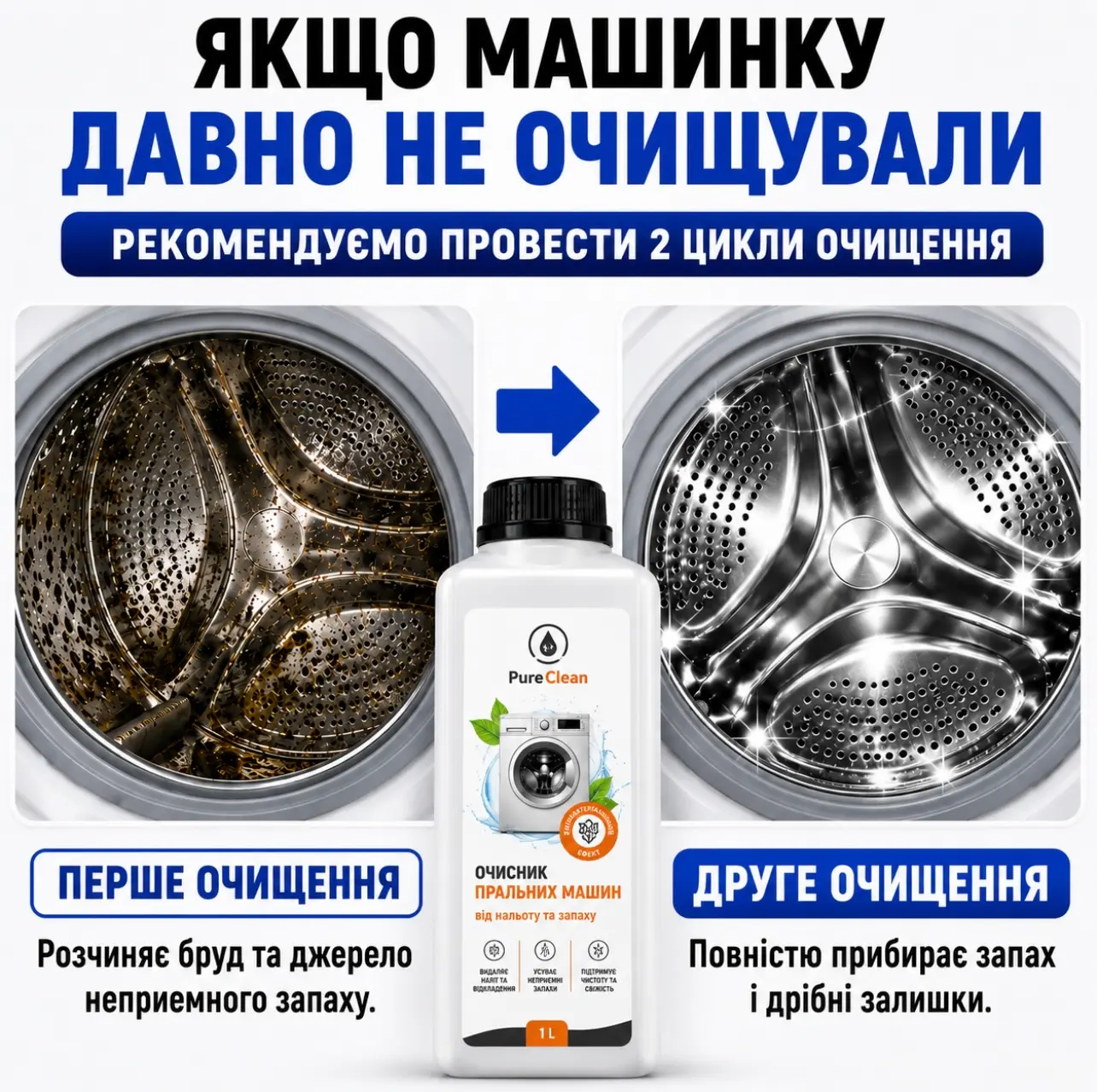 Очищення пральної машини від нальоту та запаху